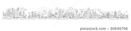 City Building Line art Vector Illustration template 80698706