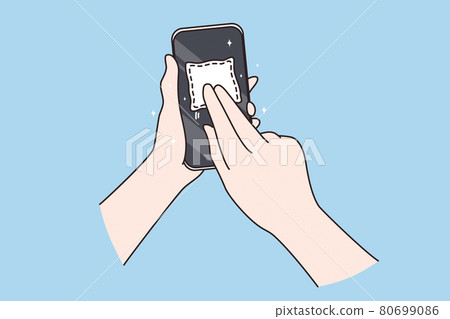 Dirty screen and microbes concept 80699086
