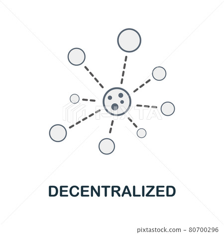 Decentralized flat icon. Colored sign from cryptocurrency collection. Creative Decentralized icon illustration for web design, infographics and more 80700296
