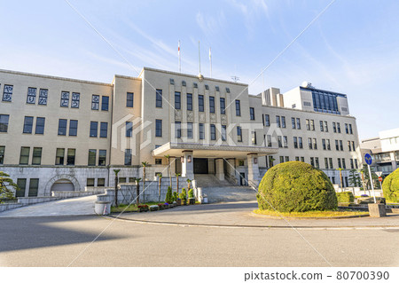 Toyama City, Toyama Prefecture, Toyama Prefectural Office in fine weather Toyama City, Toyama Prefecture, Toyama Prefectural Office in fine weather 80700390