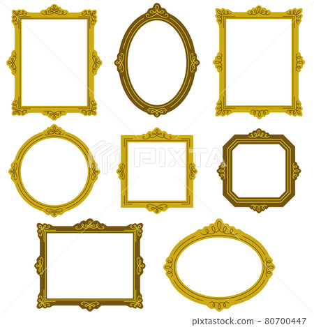 Western-style picture frame frame set of various shapes (gold / brown) Western-style picture frame frame set of various shapes (gold / brown) 80700447