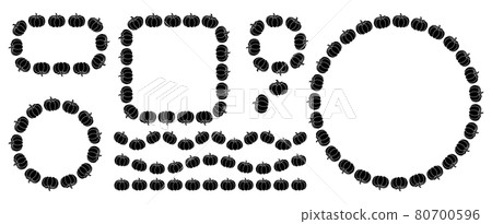 Pumpkin Silhouette halloween border, frame and divider set. Simple vector design with spooky symbol. Horror holiday document template with copy space. Pumpkin Silhouette halloween border, frame and divider set. Simple vector design with spooky symbol. Horror holiday document template with copy space. 80700596