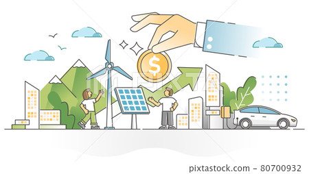 Renewable energy investment as natural future fund strategy outline concept 80700932