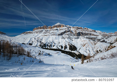 Ski resort in Dolomites, Italy 80701097