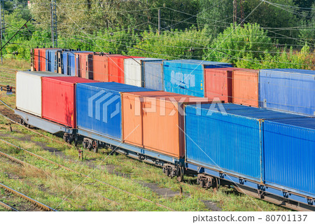 View of the railway container terminal. View of the railway container terminal. 80701137