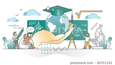 Education and academic study learning for global skill degree outline concept Education and academic study learning for global skill degree outline concept 80701181