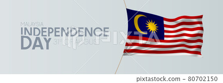 Malaysia independence day vector banner, greeting card 80702150