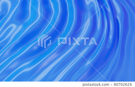 Blue glossy silk wavy awning background. Abstract and decorate wallpaper concept. 3D illustration rendering 80702628