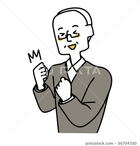 一個看起來很開心的老人 80704380
