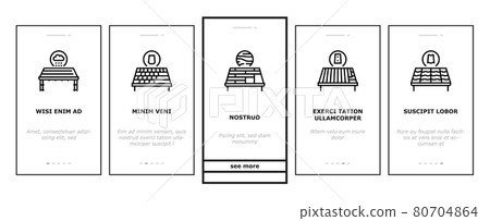 Roof Replacement Job Onboarding Icons Set Vector 80704864