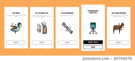 Hunting Shop Selling Onboarding Icons Set Vector 80704870