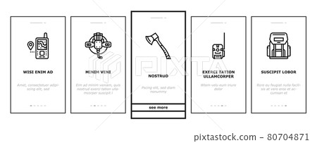 Hunting Shop Selling Onboarding Icons Set Vector 80704871