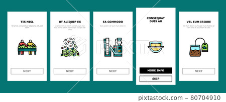 Tea Drink Production Onboarding Icons Set Vector 80704910