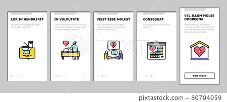Homecare Services Onboarding Icons Set Vector 80704959