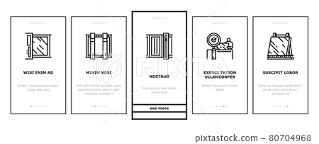 Glass Production Plant Onboarding Icons Set Vector 80704968