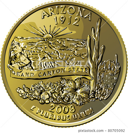 USA money Washington quarter 25 cent coin Arizona USA money Washington quarter 25 cent coin Arizona 80705092