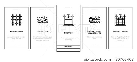 Rebar Construction Onboarding Icons Set Vector 80705408