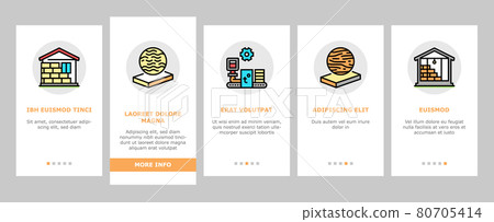 Mineral Wool Material Onboarding Icons Set Vector Mineral Wool Material Onboarding Icons Set Vector 80705414