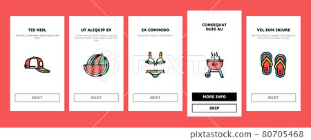Summer Vacation Travel Onboarding Icons Set Vector 80705468