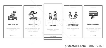 Summer Vacation Travel Onboarding Icons Set Vector Summer Vacation Travel Onboarding Icons Set Vector 80705469