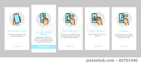 Smartphone Gesture Onboarding Icons Set Vector Smartphone Gesture Onboarding Icons Set Vector 80705490