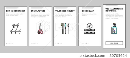 Eyelashes Extension Onboarding Icons Set Vector 80705624