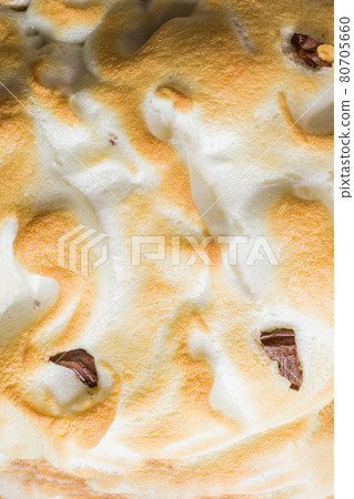 Baked egg whites whipped cream with chocolate, nutmeg. Layout. Baked egg whites whipped cream with chocolate, nutmeg. Layout. 80705660