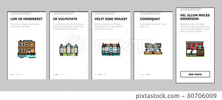 House Constructions Onboarding Icons Set Vector 80706009