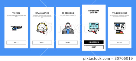 Flight School Educate Onboarding Icons Set Vector 80706019