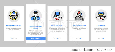 Flight School Educate Onboarding Icons Set Vector 80706022