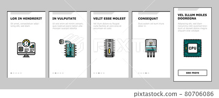 Semiconductor Manufacturing Plant Onboarding Icons Set Vector 80706086
