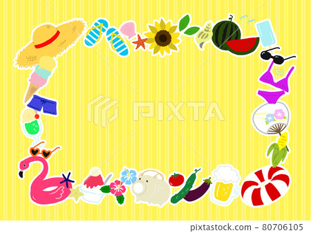 Pop summer hand drawn illustration frame Pop summer hand drawn illustration frame 80706105