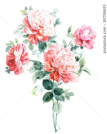  色彩豐富的花卉素材組合和設計元素 80706683