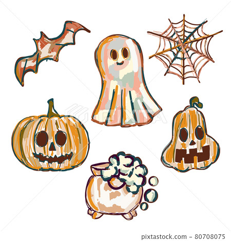 Halloween. Cute Halloween hand draw icons set Halloween. Cute Halloween hand draw icons set 80708075