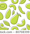 Avocado seamless pattern. 80708399