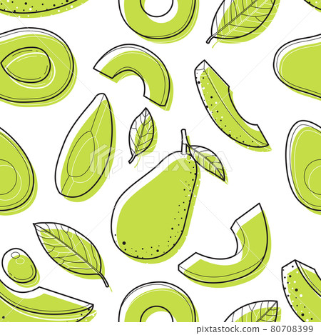 Avocado seamless pattern. 80708399