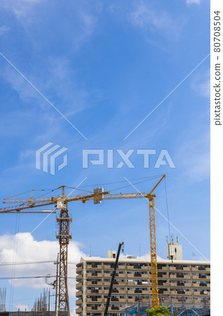 Architectural image. Buildings and cranes under construction. Architectural image. Buildings and cranes under construction. 80708504