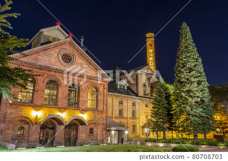 Summer Sapporo Beer Garden night view 80708703