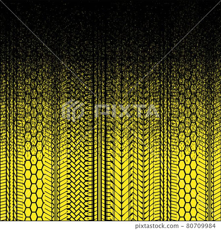 Tire tracks grunge yellow background 80709984