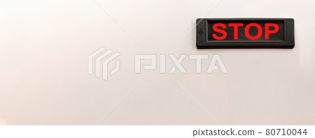 The information sign ordering to stop. Warning sign. 80710044