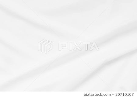 Soft focus white smooth ripple linen fabric texture background 80710107