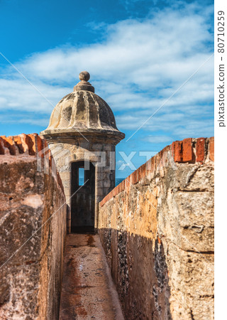 San Juan Puerto Rico travel fort Castillo San Felipe del Morro, citadel in Old town. Caribbean USA San Juan Puerto Rico travel fort Castillo San Felipe del Morro, citadel in Old town. Caribbean USA 80710259