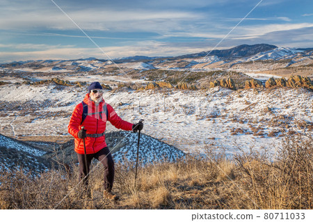 hiking Rocky Mountains foothills 80711033