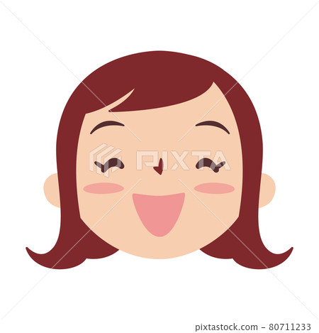 Face icon series _ Women in their 20s _ Facial expressions _ Rejoice _ Material 80711233