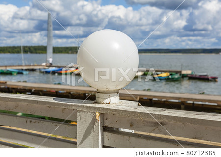 Large round electric street lamp made of plastic 80712385