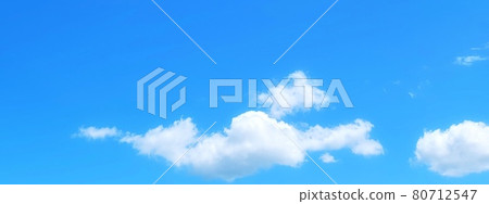 Illustration of white clouds floating in the blue sky 80712547