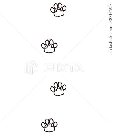 Animal footprints, cat footprints, hand-painted style 80712599