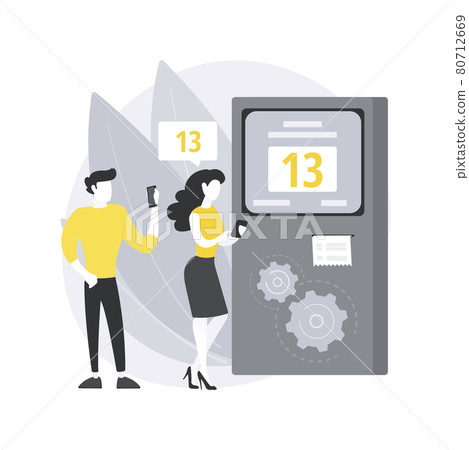 Electronic queuing system abstract concept vector illustration. Electronic queuing system abstract concept vector illustration. 80712669
