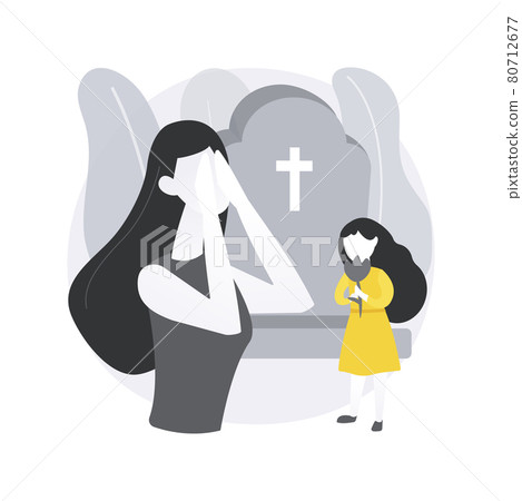 Widowed person abstract concept vector illustration. 80712677