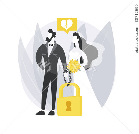 Forced marriage abstract concept vector illustration. 80712699